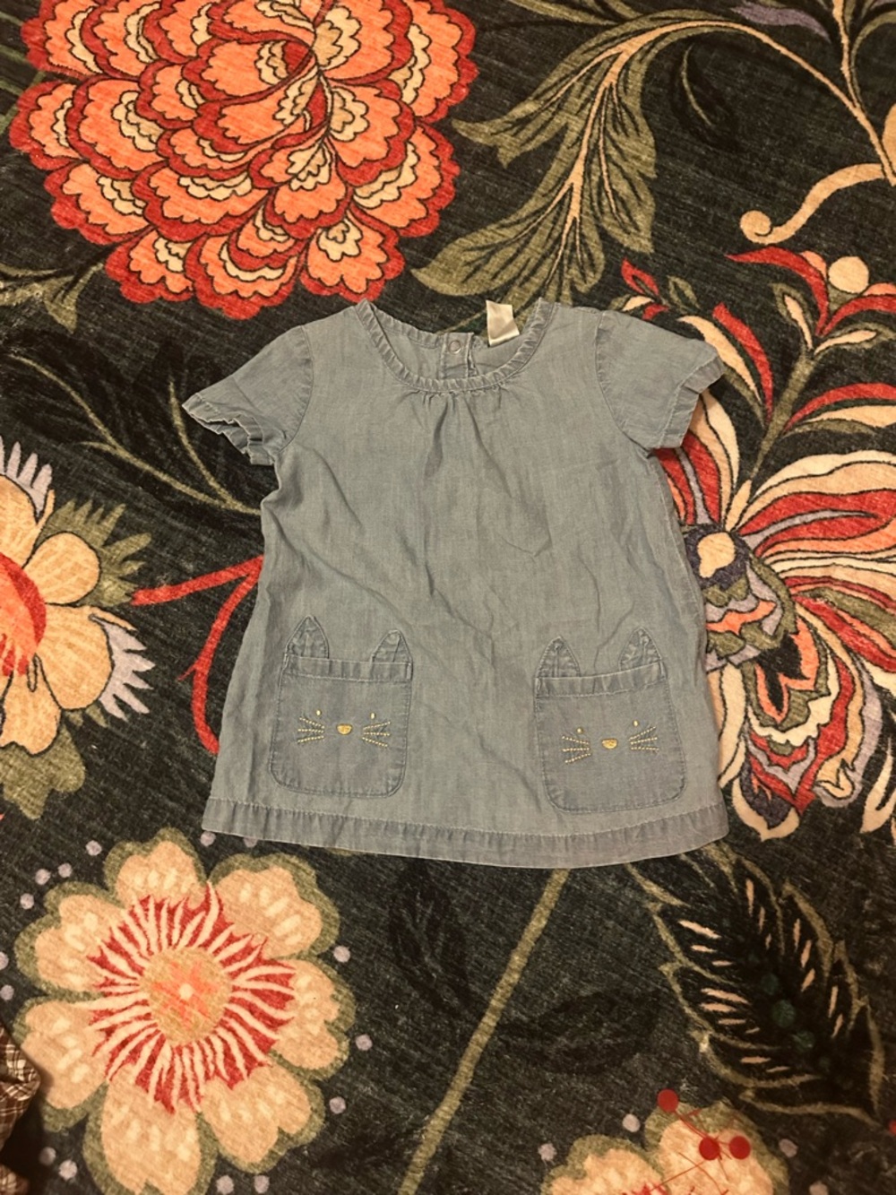3/$25 🐱 Carter’s Chambray Cat Pocket Dress 2T